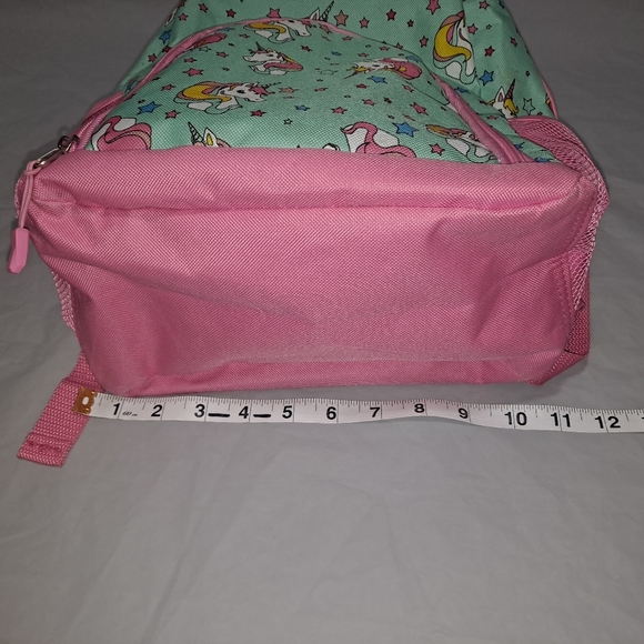 Unicorn 🦄 Backpack Girl's 15-inch Pink and Green 4 Compartments Back to School - Picture 10 of 10